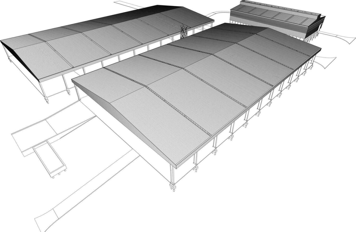 3d illustratie van gebouw project vector