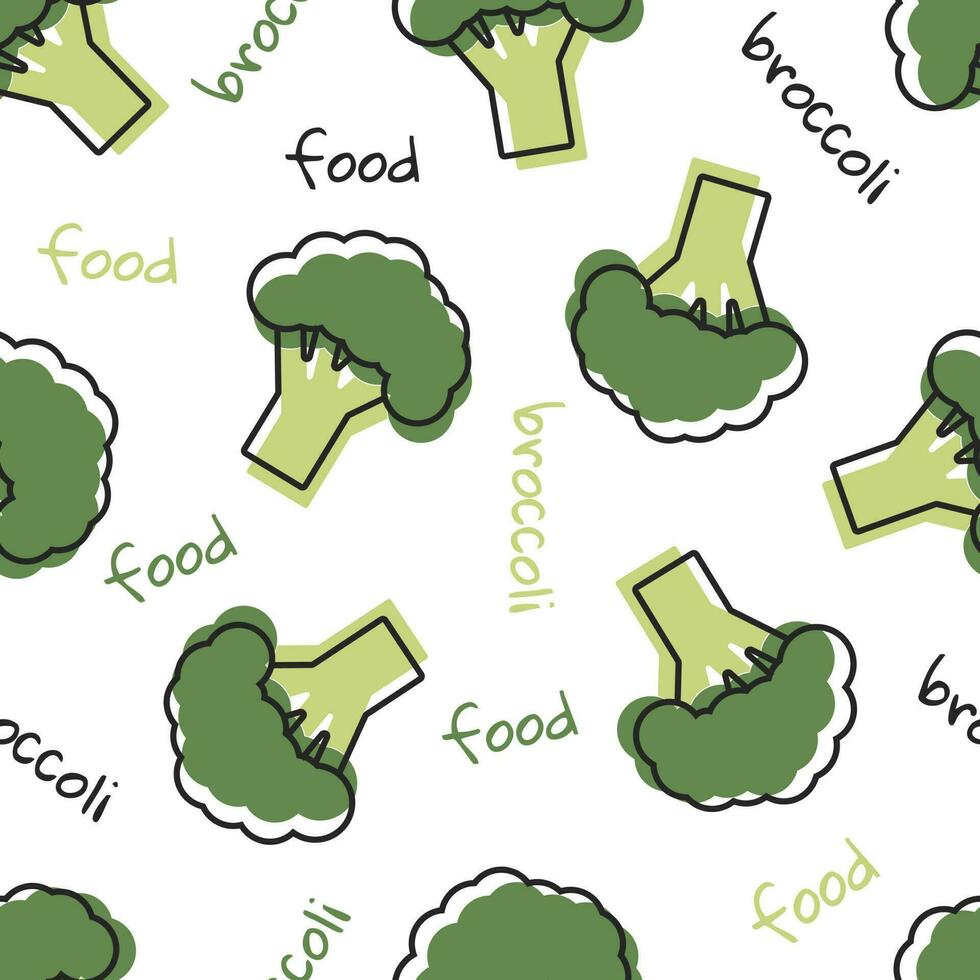 vector naadloos patroon Aan een wit achtergrond. broccoli. voedsel.