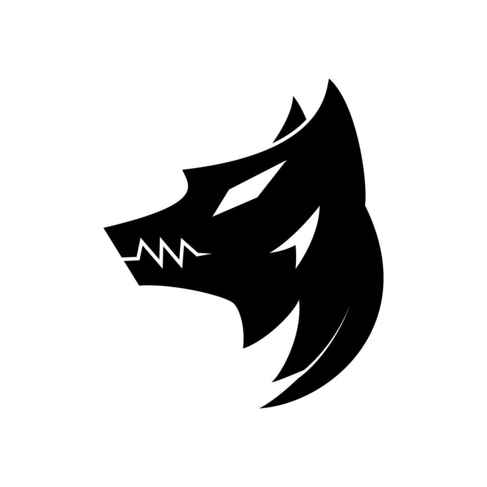 hoofd wolf icoon silhouet. gemakkelijk, minimaal en creatief concept. gebruikt voor logo's, pictogrammen, symbolen of mascottes vector