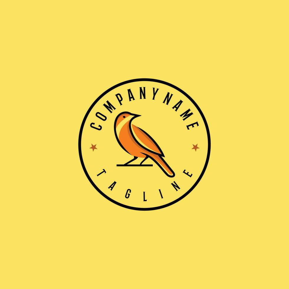 wielewaal vogel logo ontwerp. geweldig wielewaal vogel met oranje fuit logo. een wielewaal vogel lijn kunst logo. vector