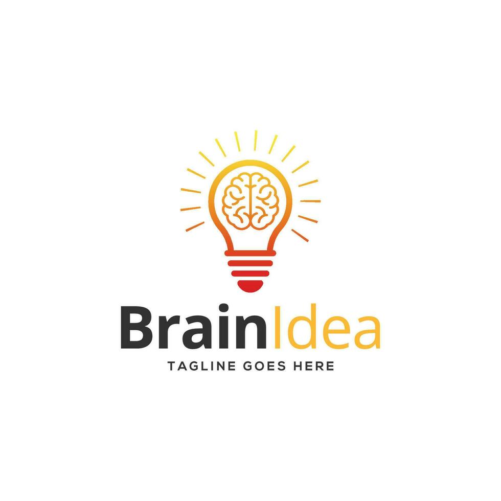 hersenen idee logo ontwerp vector icoon