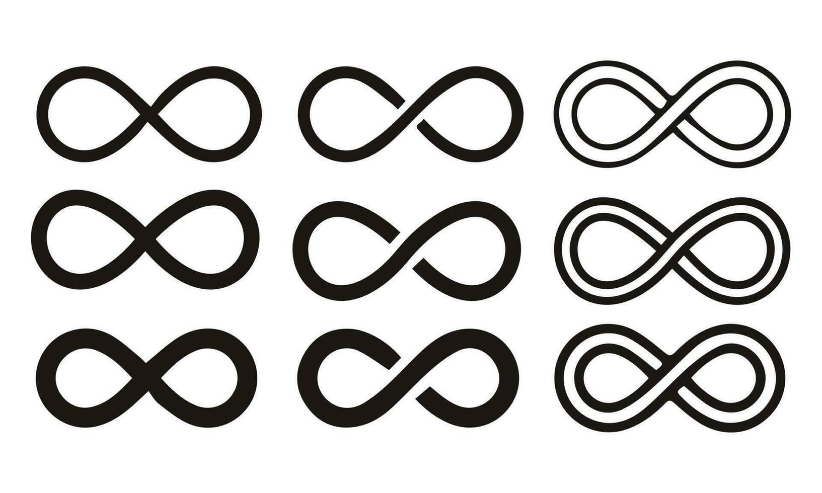 oneindigheid symbool set. vector illustratie