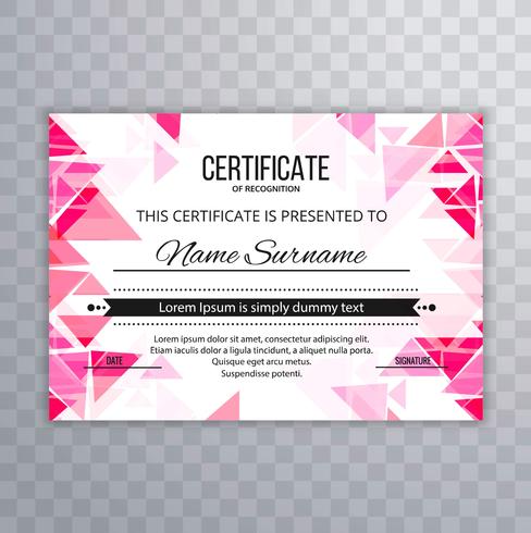 Abstracte veelhoek certificaatsjabloon ontwerp vector