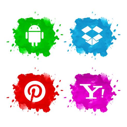 Abstract sociaal media pictogram vastgesteld ontwerp vector