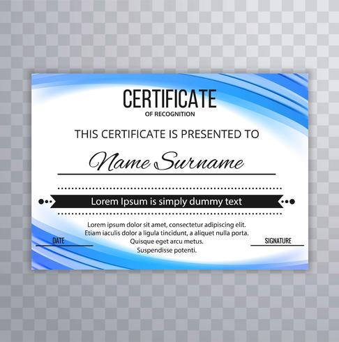 Abstracte creatieve certificaatsjabloon achtergrond vector