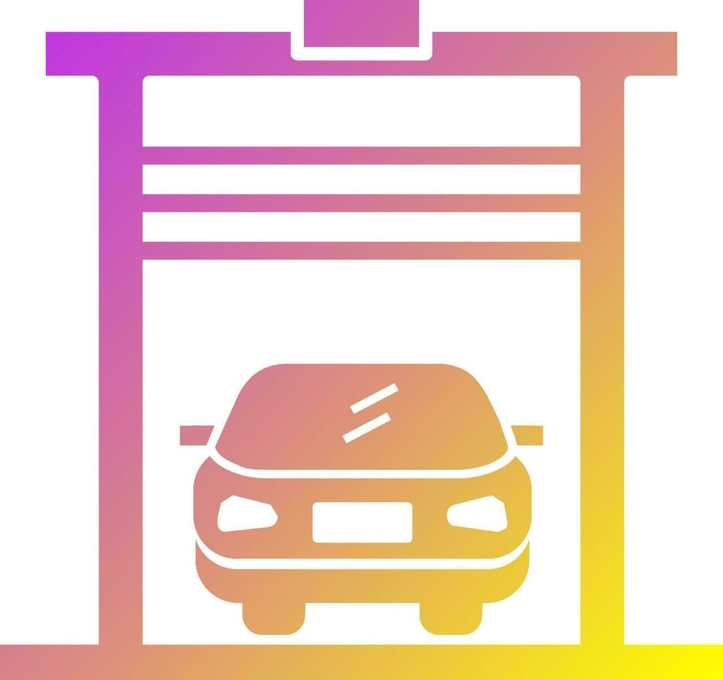 auto in garage vector icoon
