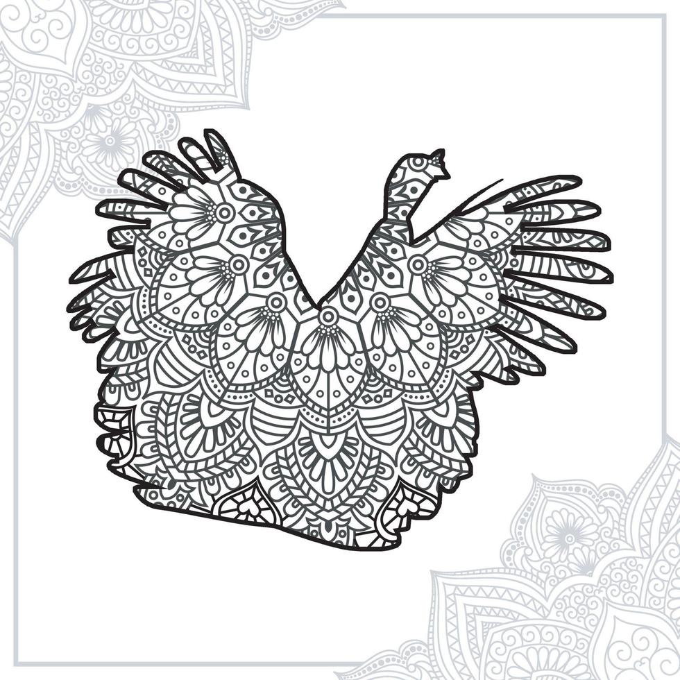 struisvogel mandala. vintage decoratieve elementen. oosters patroon, vectorillustratie. vector