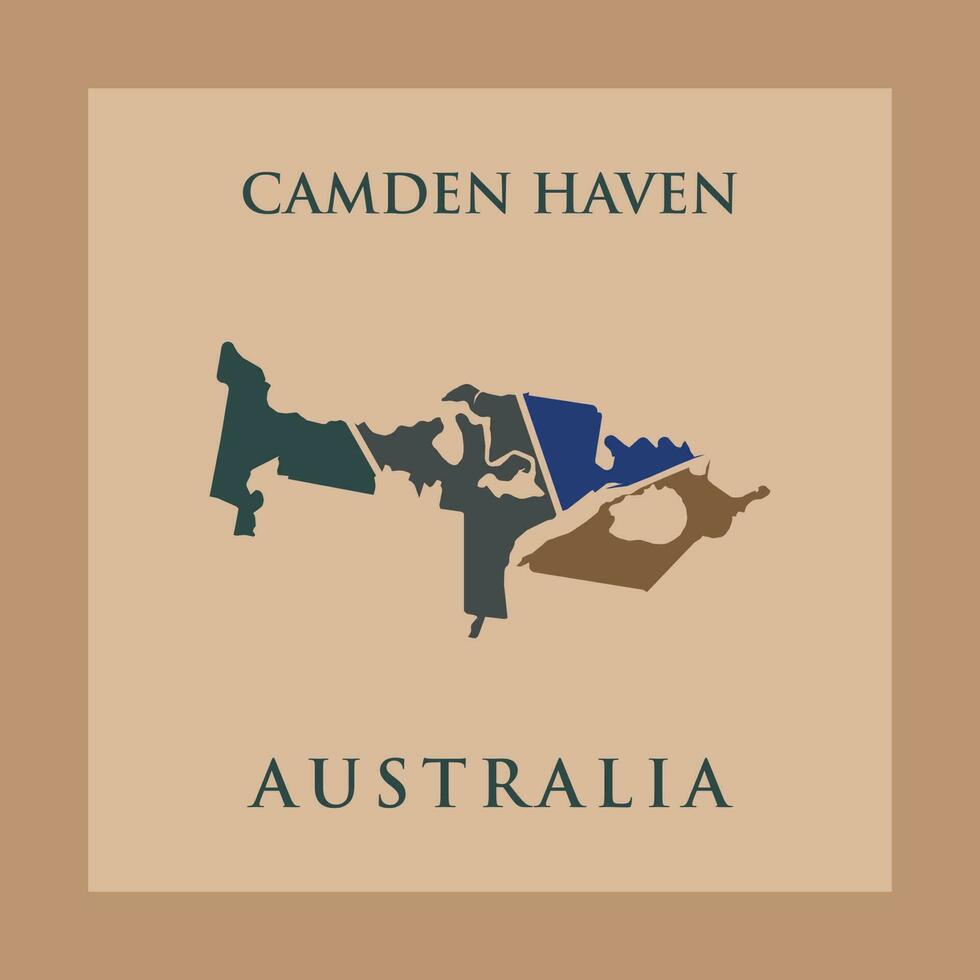 camden veilige haven stad kaart creatief logo ontwerp vector