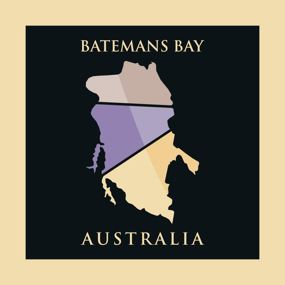 batmans baai stad kaart meetkundig creatief logo vector