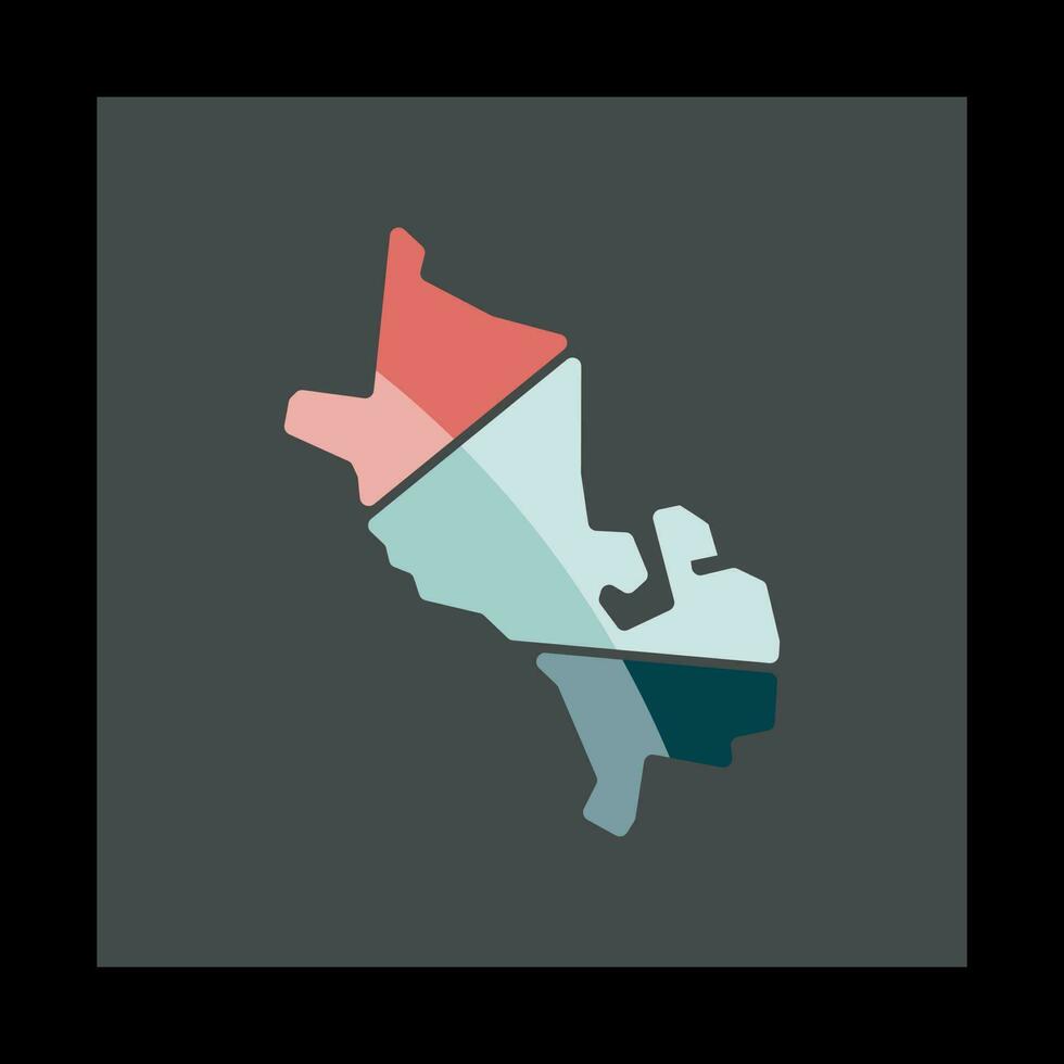 rubizhne stad kaart kleurrijk meetkundig creatief logo vector