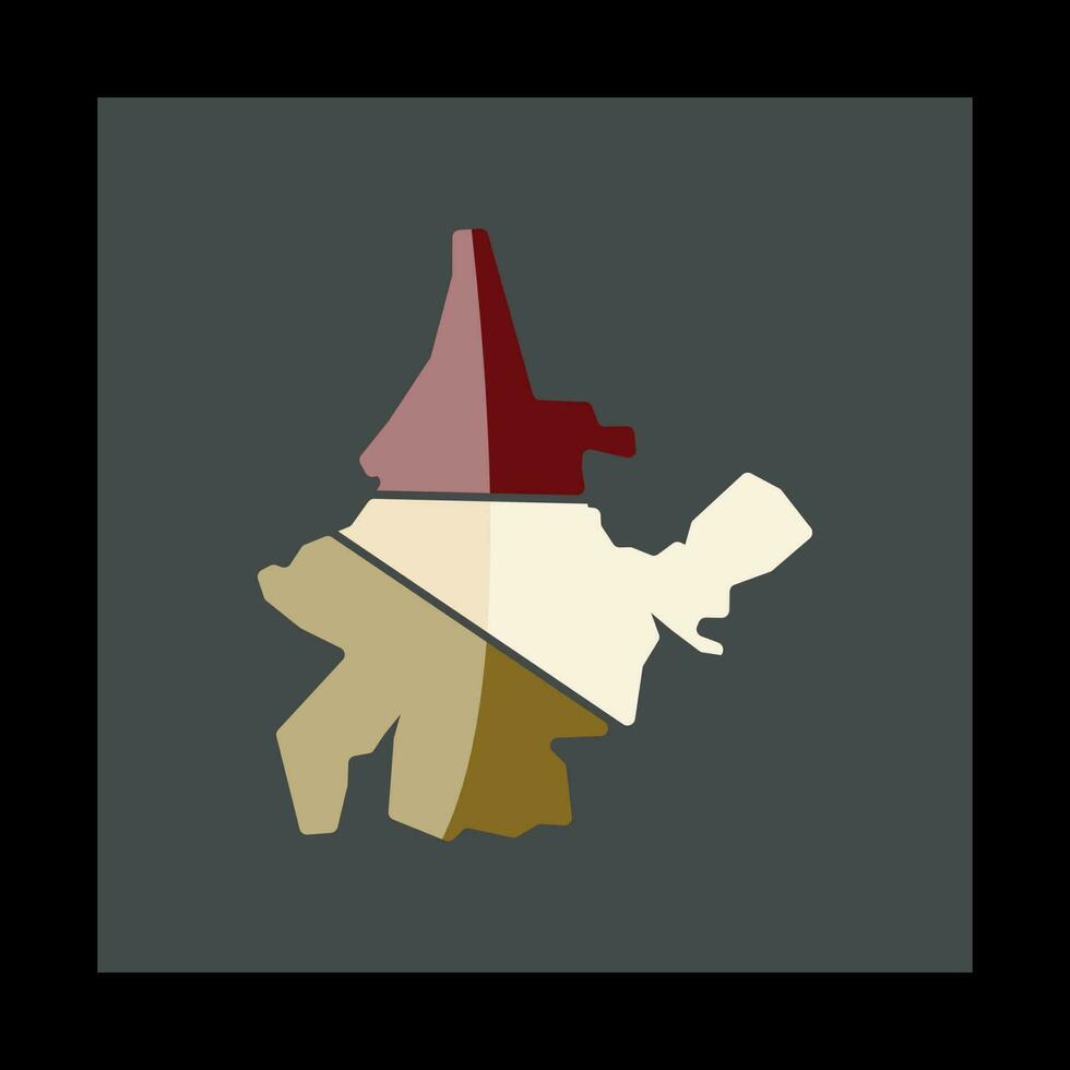 bakhmut stad kaart gemakkelijk meetkundig creatief logo vector