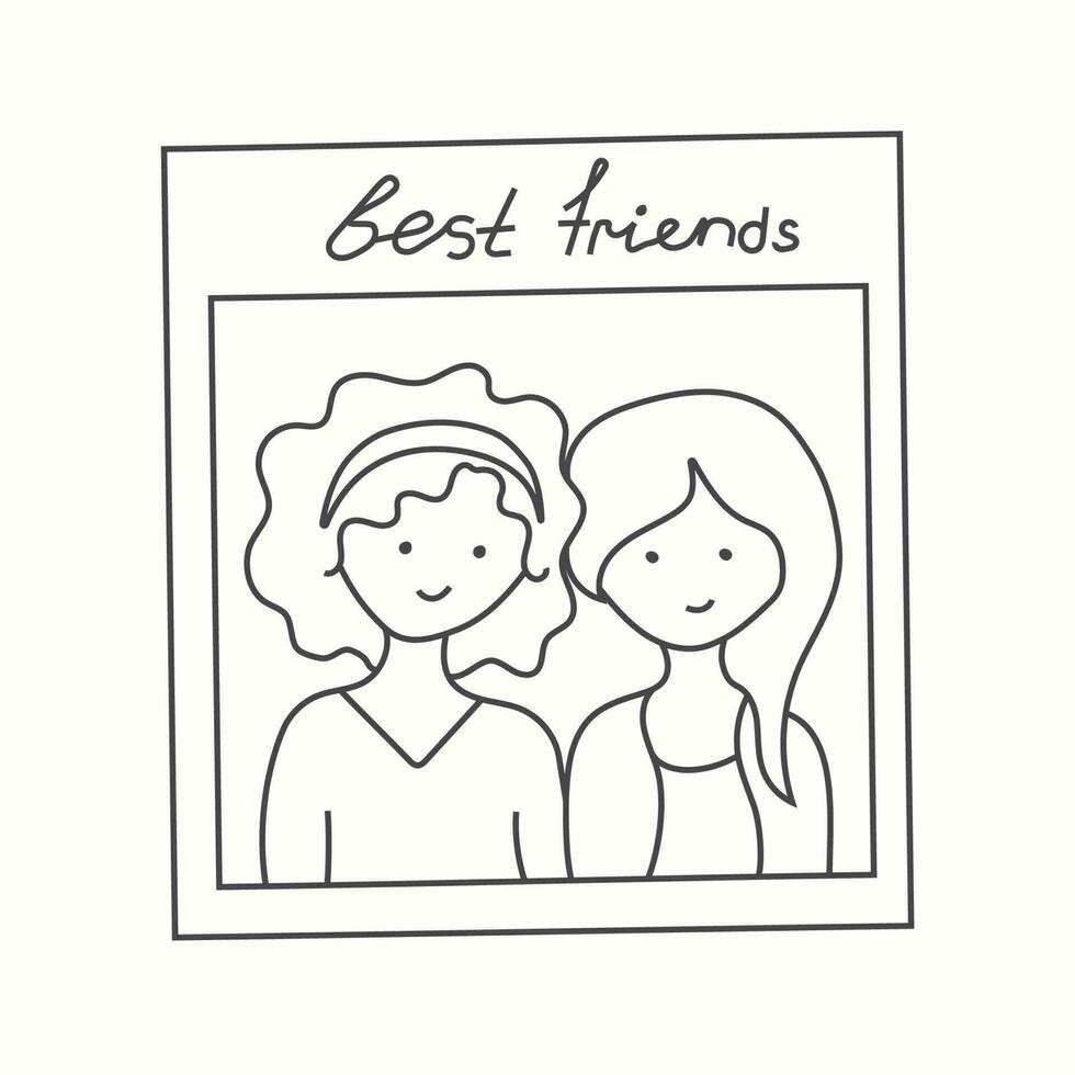 vector illustratie van het beste vrienden in tekening stijl.