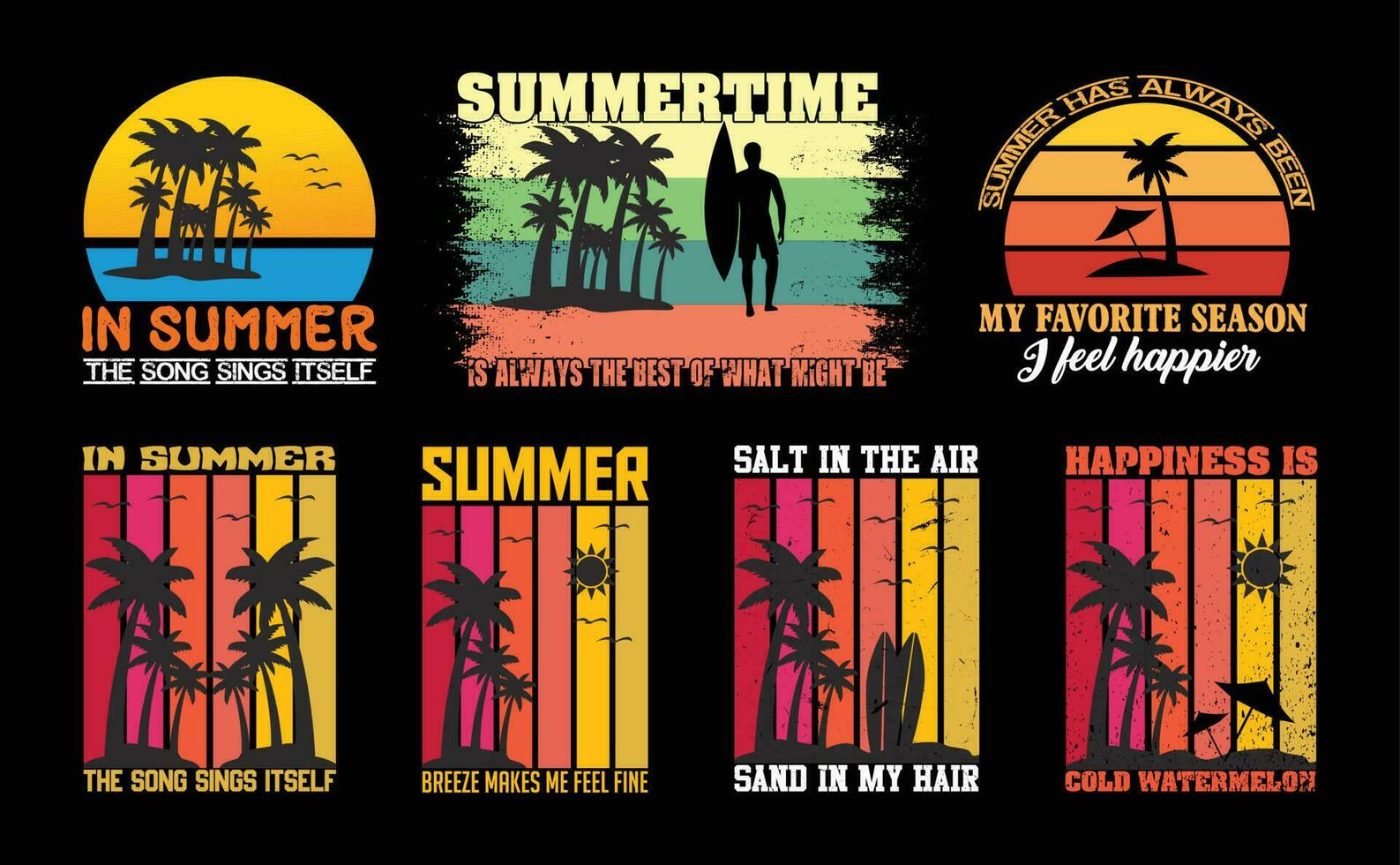 zomer t overhemd ontwerp bundel, citaten over zomer, strand t shirt, zomer typografie t overhemd ontwerp verzameling vector