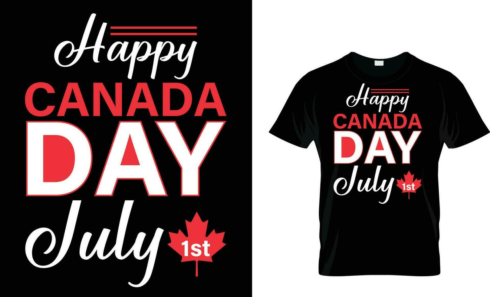 1e juli Canada dag t overhemd ontwerp vector