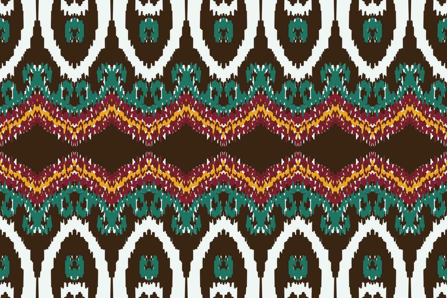 Afrikaanse ikat naadloos patroon borduurwerk achtergrond. meetkundig etnisch oosters patroon traditioneel. ikat aztec stijl abstract vector illustratie. ontwerp voor afdrukken textuur,stof,sari,sari,tapijt.