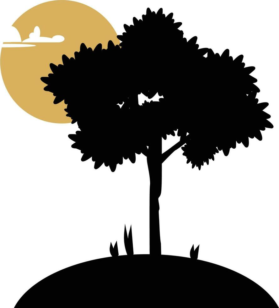 silhouet van een boom. boom silhouet Aan een wit achtergrond. vector illustratie, vlak ontwerp.