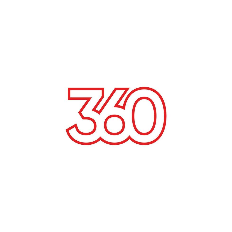 360 aantal logo ontwerp icoon vector symbool, 360 mate minimalistische logotype ontwerp sjabloon