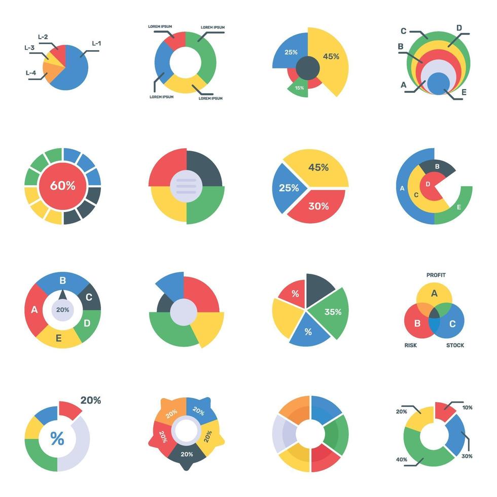 set cirkeldiagrammen vector