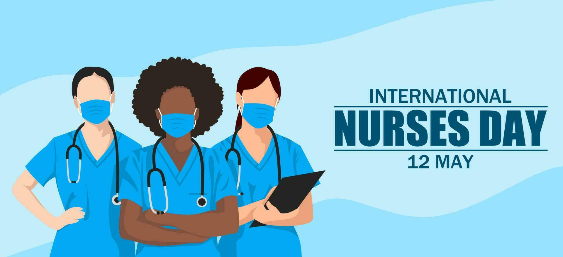 Internationale verpleegsters dag. vector illustratie. geschikt voor poster, spandoeken, campagne en groet kaart.