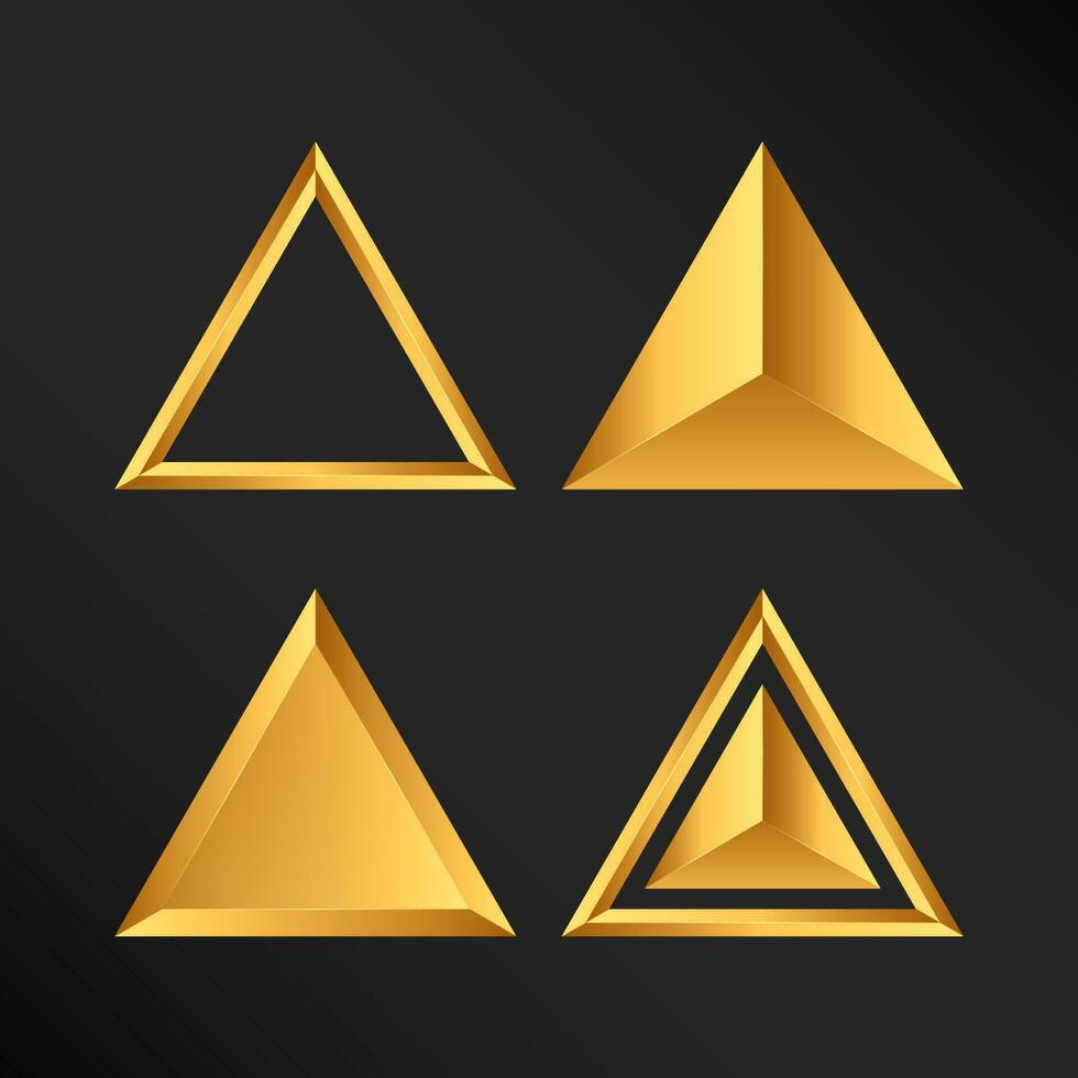 reeks van gouden driehoek vorm verzameling vector