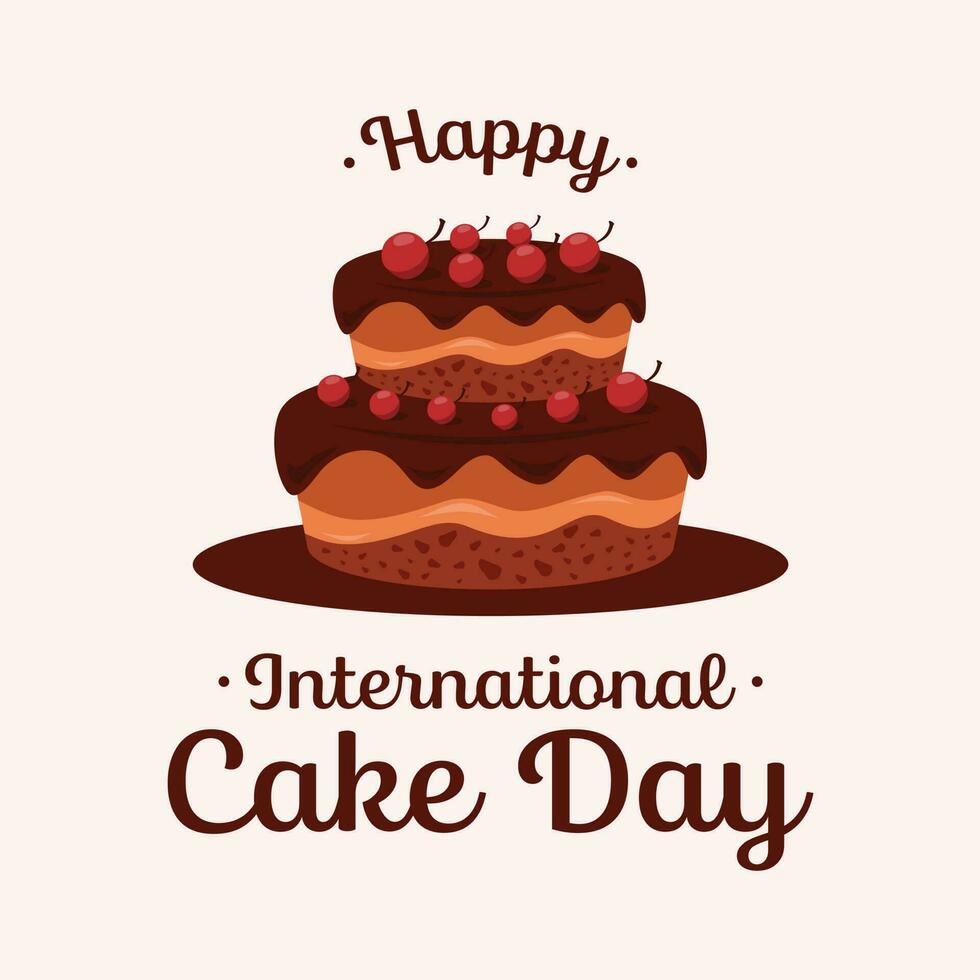gelukkig Internationale taart dag schoonschrift hand- belettering vector