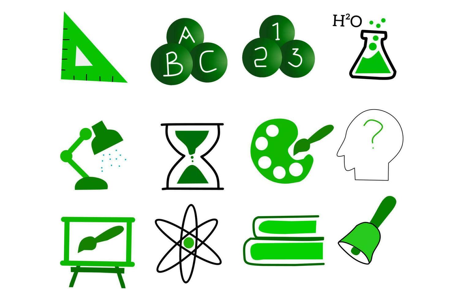 onderwijs icoon reeks in vlak stijl. bewerkbare hartinfarct. vector illustratie