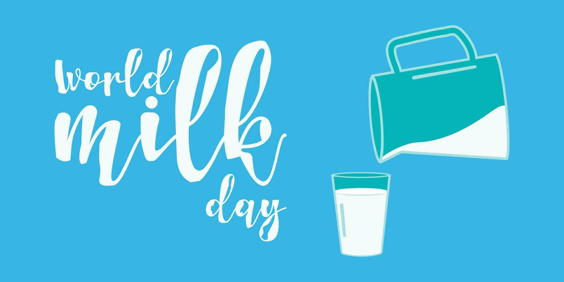 wereld melk dag. horizontaal blauw achtergrond ontwerp. vector