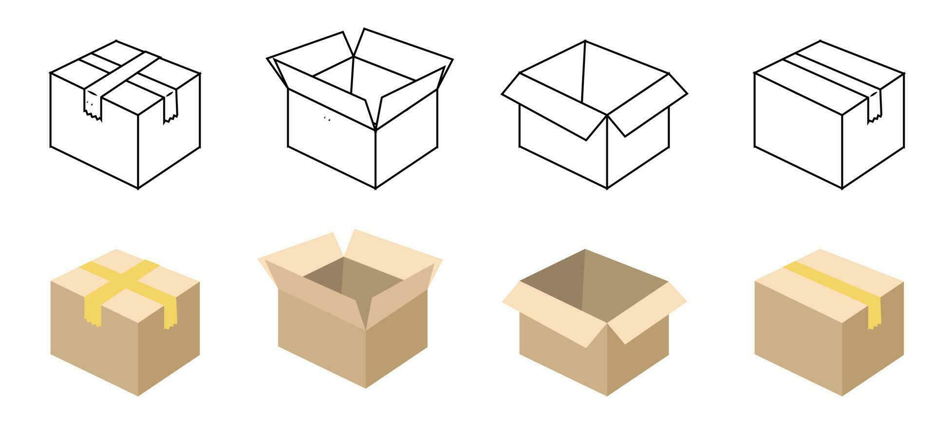 doos ixon voor online winkel markt karton doos vector
