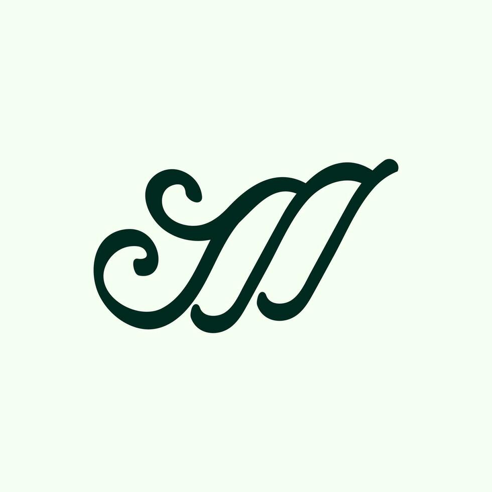 stilist brief m natuur logo illustratie ontwerp vector