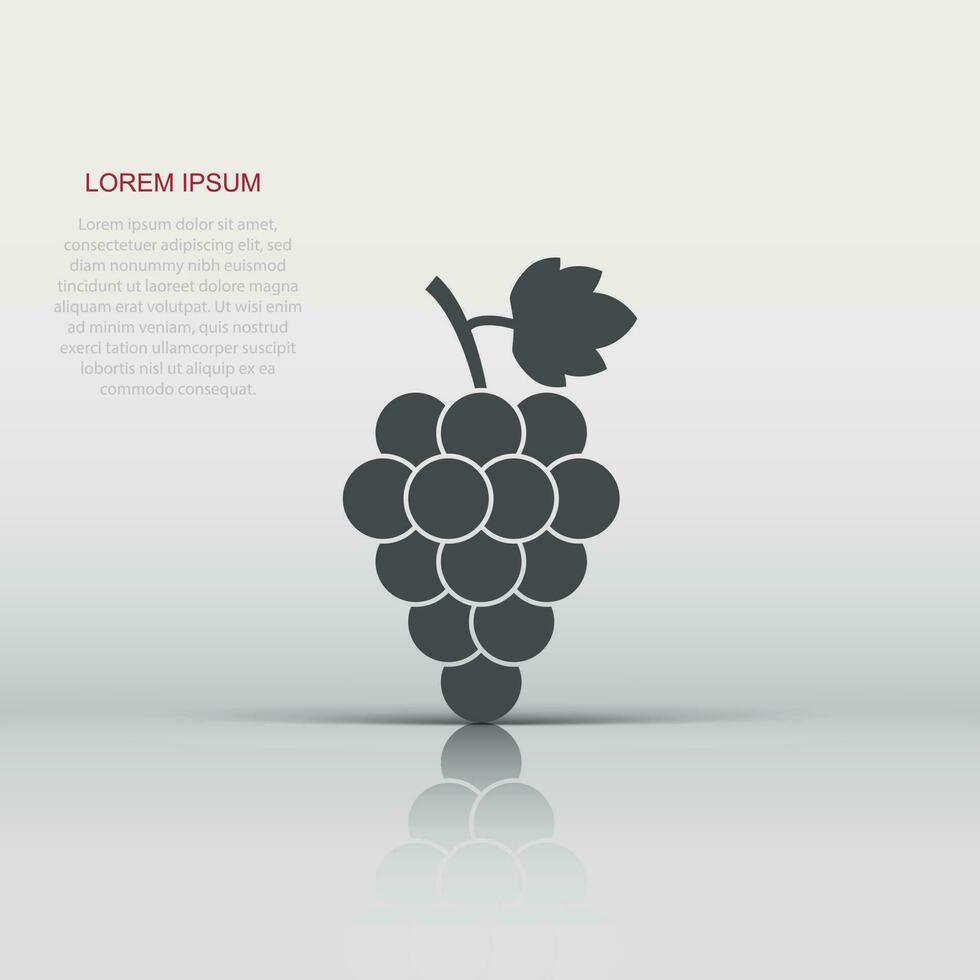 druif fruit met blad icoon. vector illustratie Aan wit achtergrond. bedrijf concept bundel van wijn wijnstok pictogram.