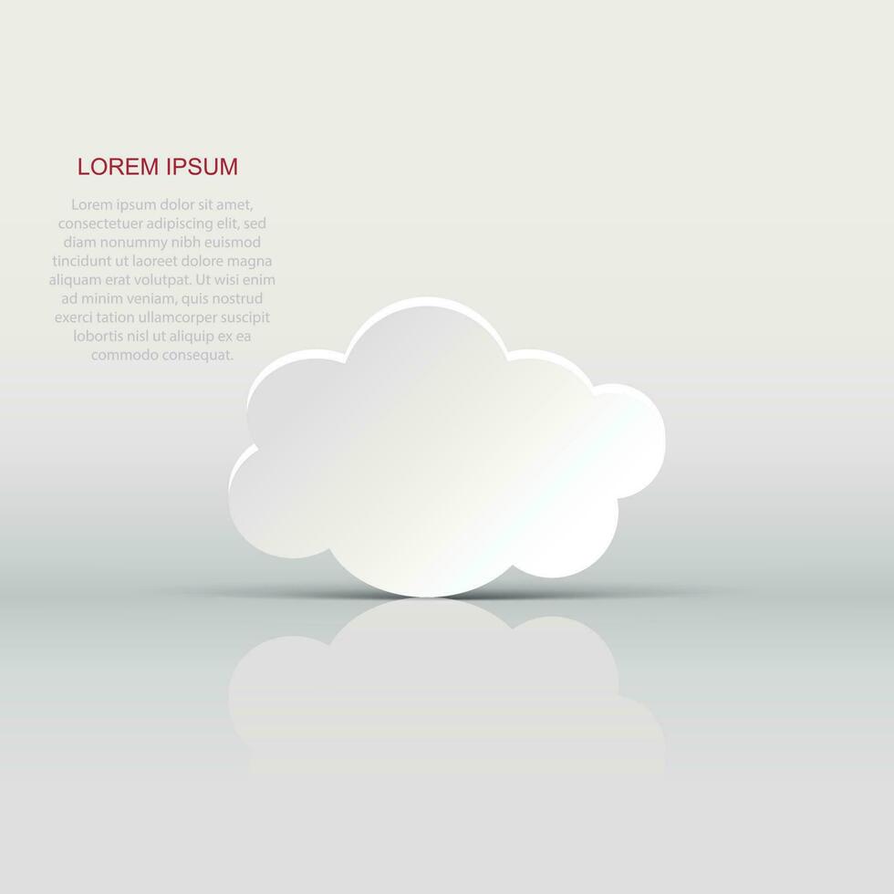 wolk lucht vector icoon. wolken met schaduw vlak vector illustratie. tekenfilm bubbel bedrijf concept pictogram.