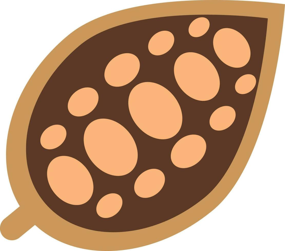 zoet cacaoboon vlak pastel illustratie vector