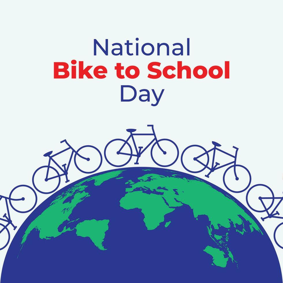 nationaal fiets naar school- dag ontwerp sjabloon voor viering. nationaal fiets naar school- dag vector ontwerp. fiets vector ontwerp. fiets naar school. wereld fiets dag. vlak ontwerp.