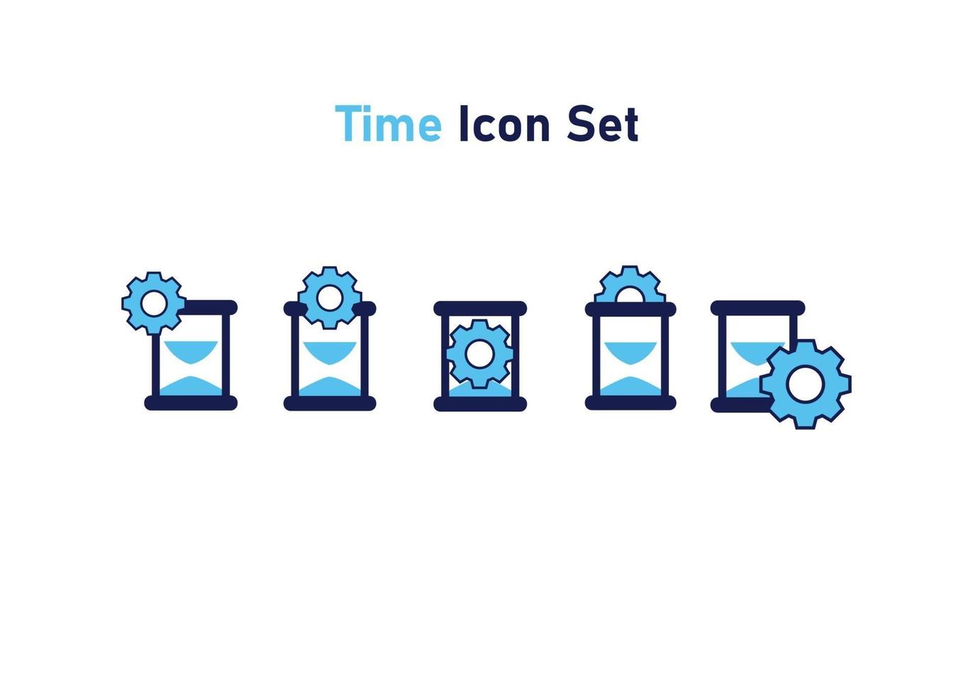 pictogrammenset met sandglass-symbool. concept van tijdbeheer. vectorillustratie, vector pictogram concept.