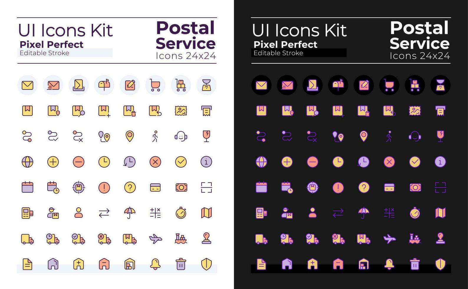 post- onderhoud pixel perfect rgb kleur ui pictogrammen reeks voor donker, licht modus. gemakkelijk gevulde lijn element. gui, ux ontwerp voor mobiel app. vector geïsoleerd pictogram. bewerkbare beroerte