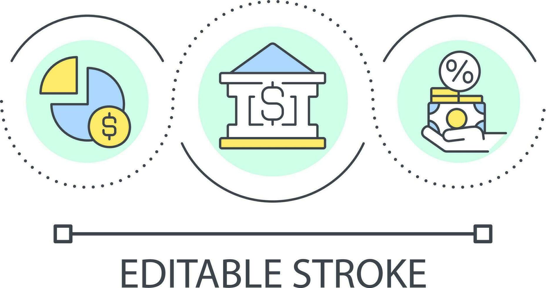 centraal bank operaties lus concept icoon. investering voordelen. interesseren tarieven. financieel instelling abstract idee dun lijn illustratie. geïsoleerd schets tekening. bewerkbare beroerte vector