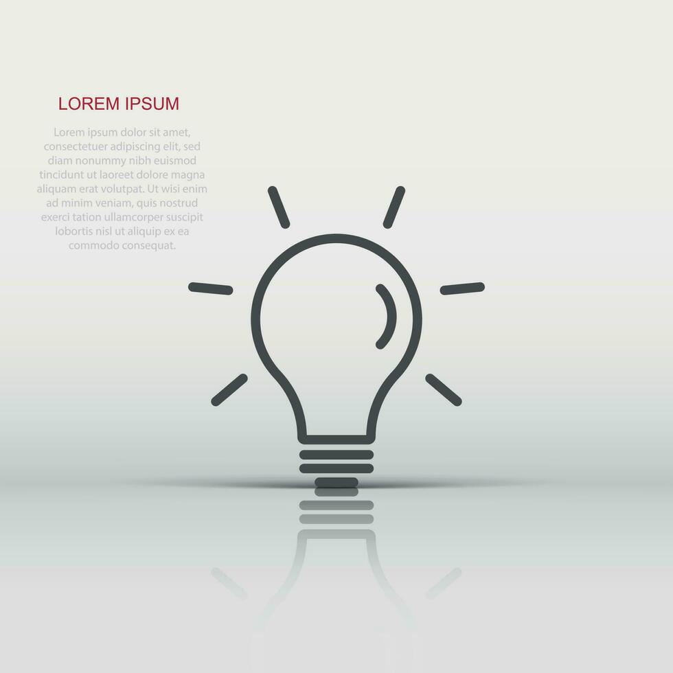licht lamp icoon in vlak stijl. gloeilamp vector illustratie Aan wit geïsoleerd achtergrond. lamp idee bedrijf concept.