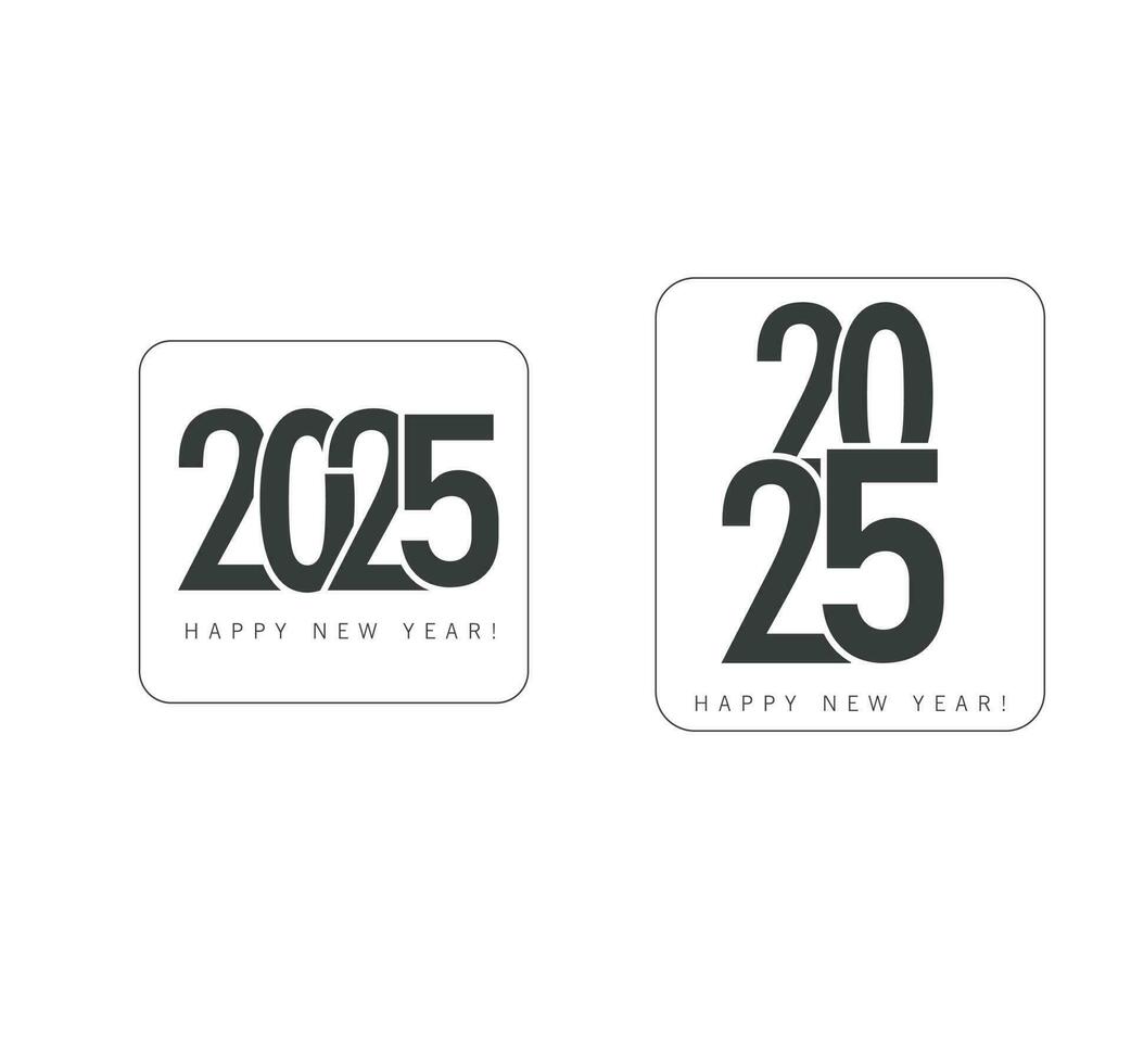 nieuw jaar 2025 Aankondiging post sjabloon Aan cyaan achtergrond. gelukkig nieuw jaar 2025. 2025 gelukkig nieuw jaar logo tekst ontwerp voor sociaal media na. minimalistisch nieuw jaar modieus achtergrond. vector