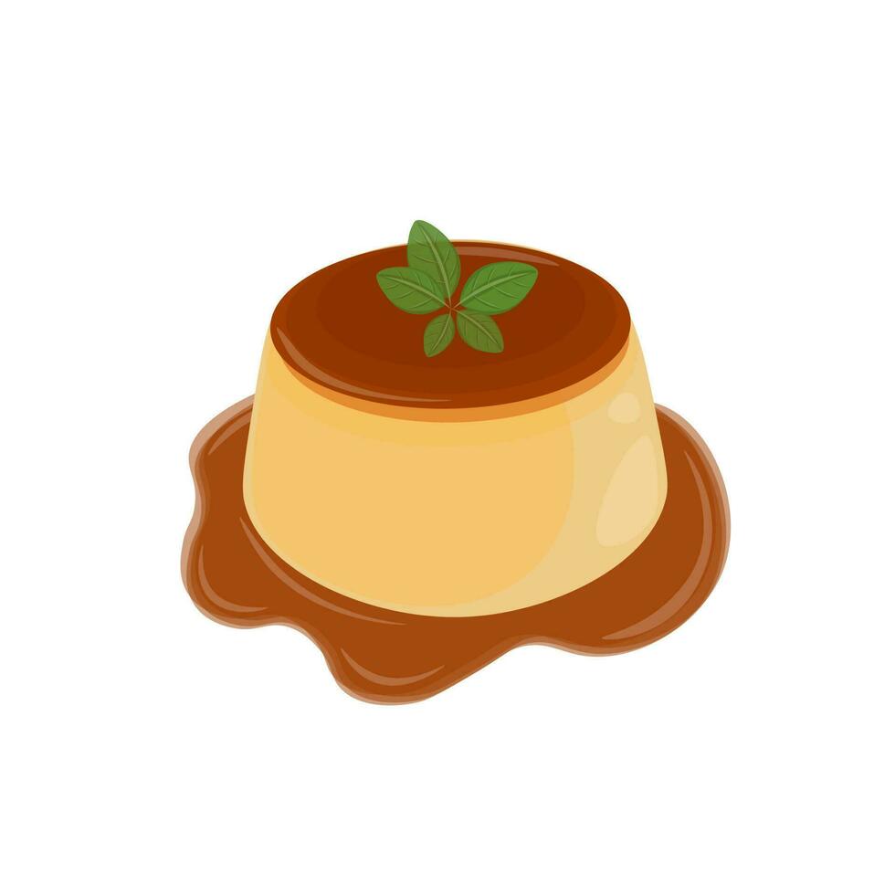 logo illustratie van purine Japans vla pudding met karamel saus vector