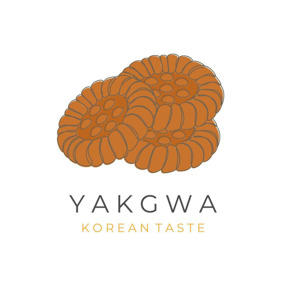 heerlijk traditioneel Koreaans yakgwa taart illustratie logo vector