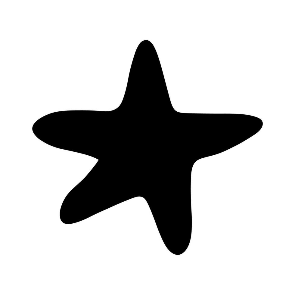 zeester. zwart silhouet. atlantic ster. marinier dier vector illustratie Aan wit achtergrond.