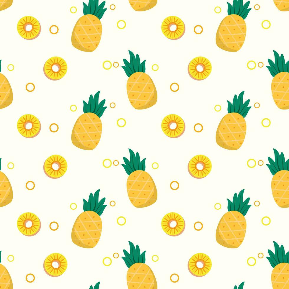 schattig ananas fruit naadloos patroon met pastel achtergrond vector