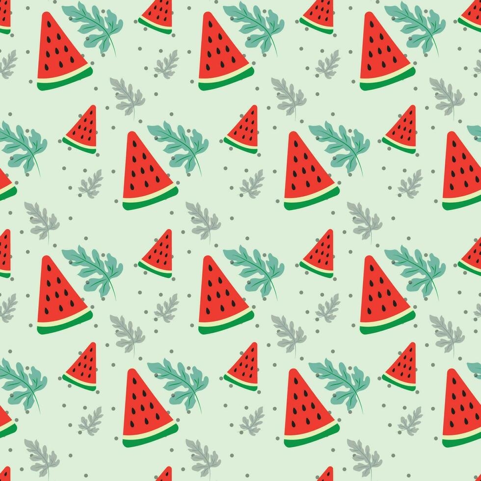 naadloos watermeloen patroon met pastel achtergrond kleur vector