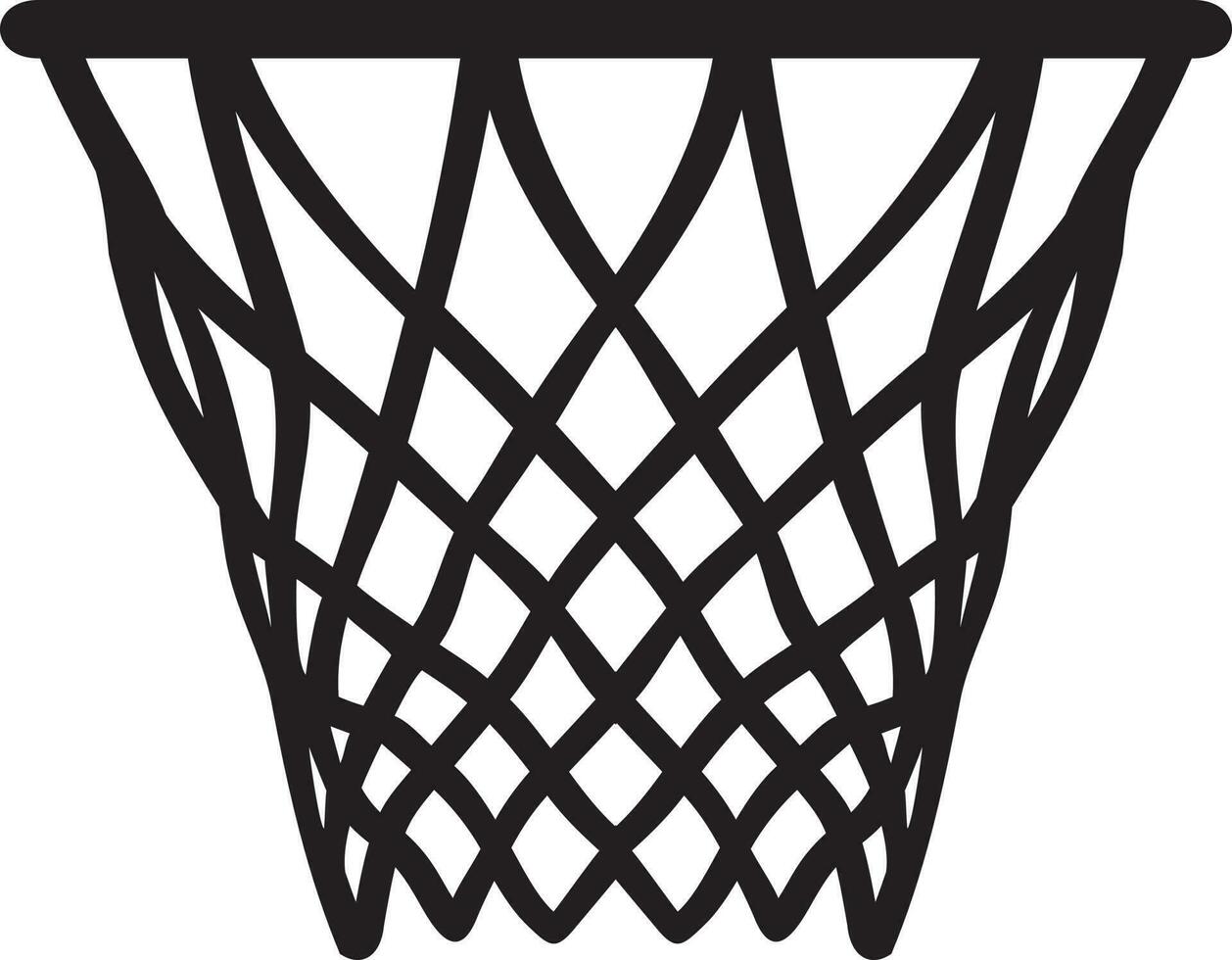 basketbal hoepel zwart en wit. vector illustratie