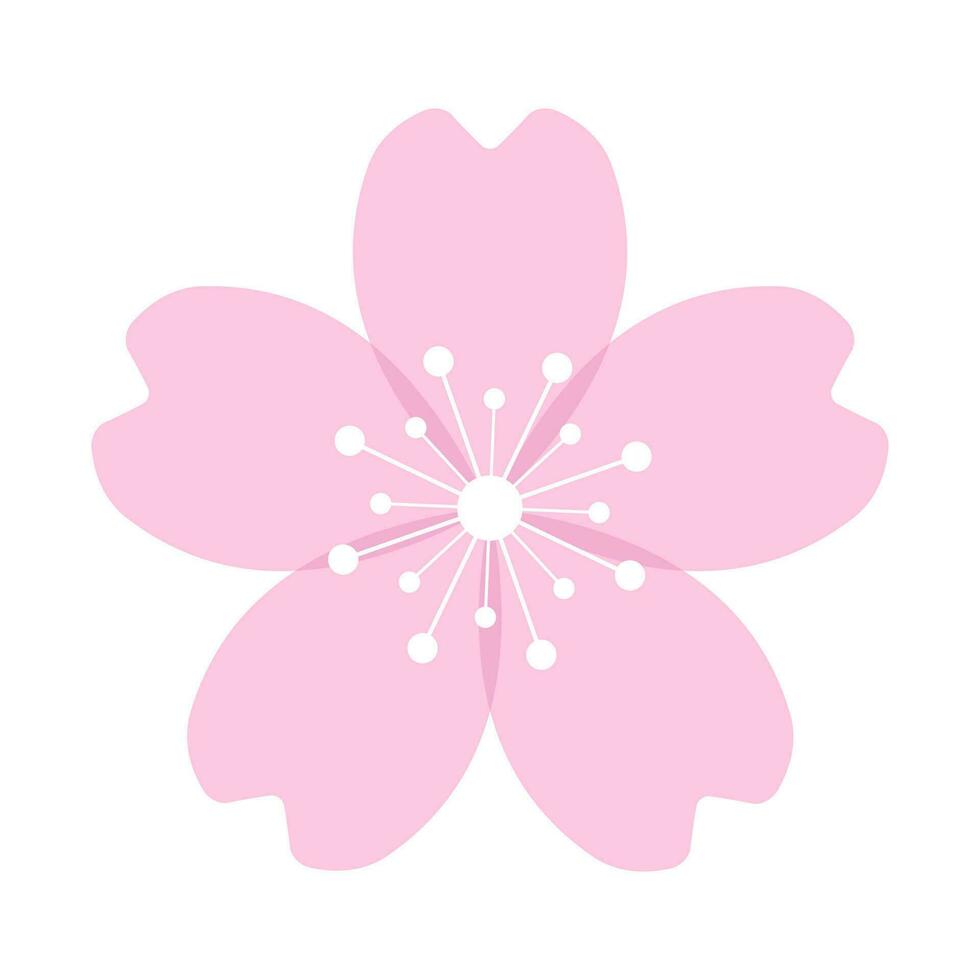 kers bloesem bloem of sakura vlak icoon. sakura icoon. roze kers bloem. vector illustratie