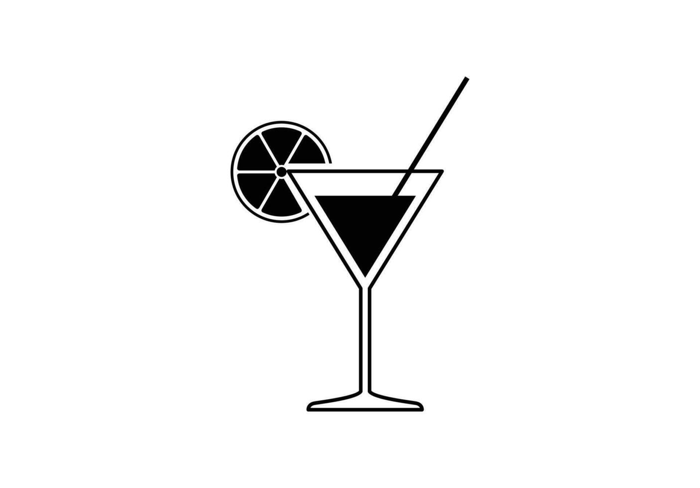 cocktail icoon of teken vector illustratie Aan achtergrond