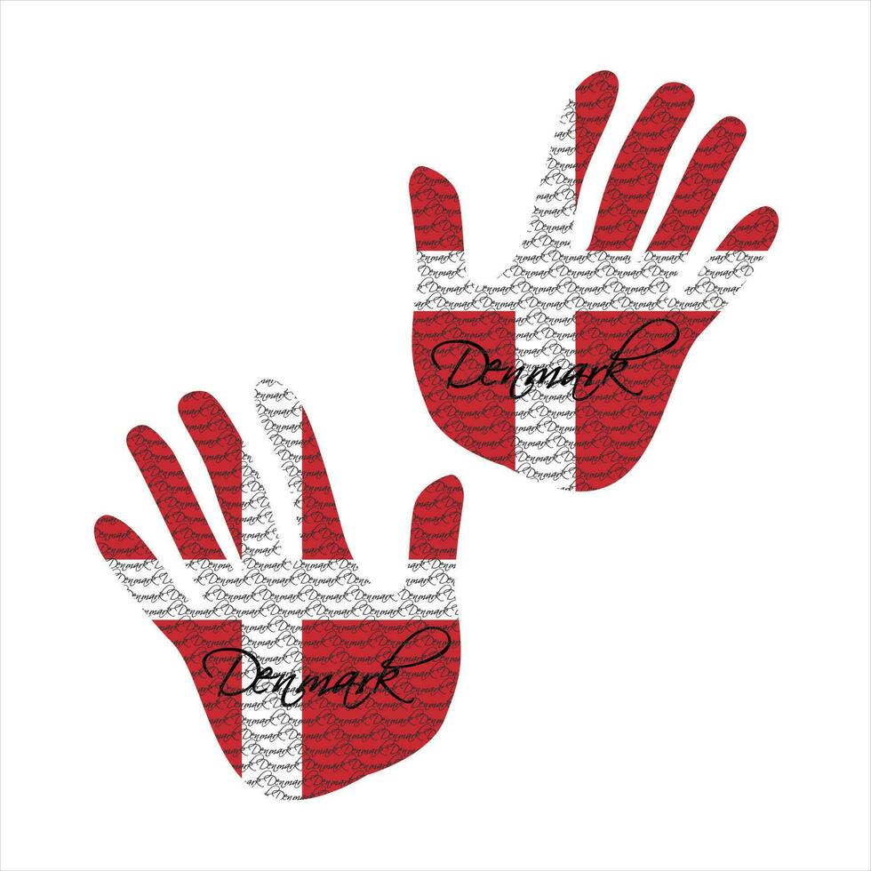 Denemarken vlag hand- vector