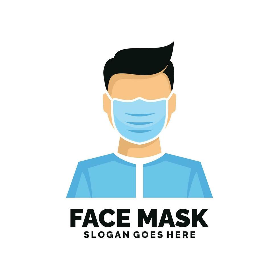 gezicht masker logo ontwerp vector illustratie