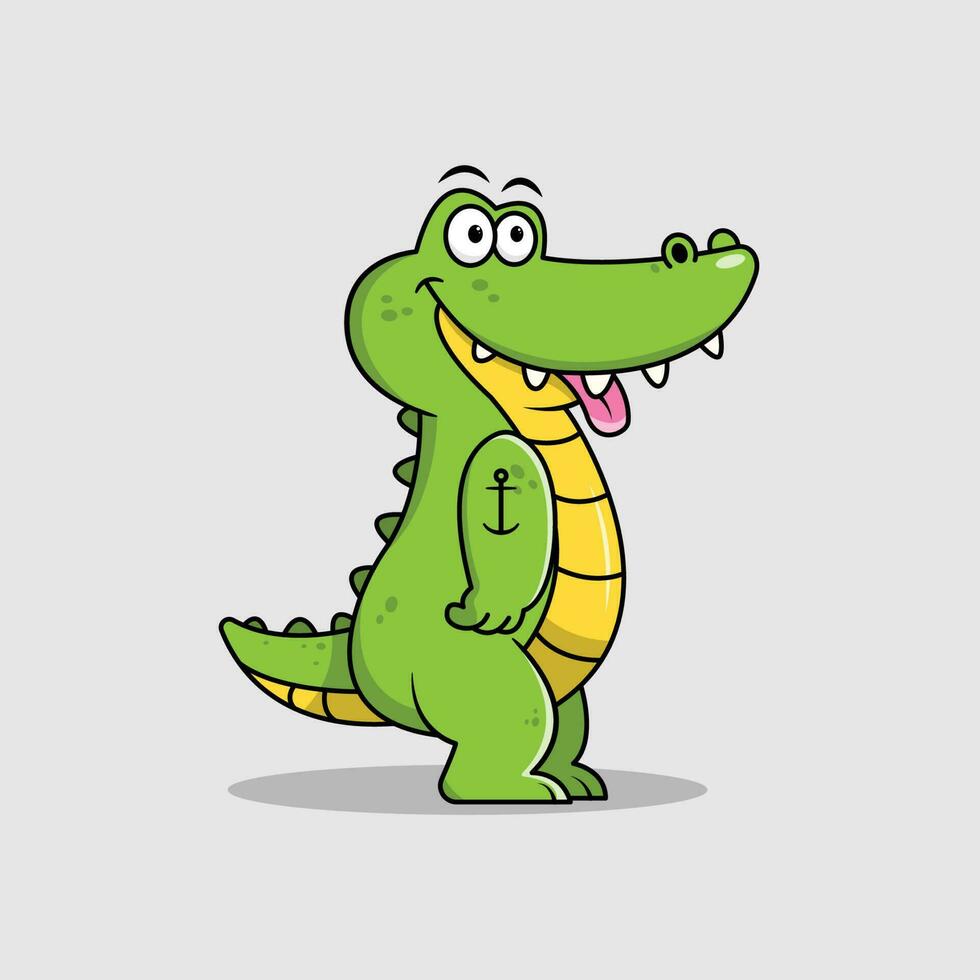 de illustratie van grappig krokodil vector