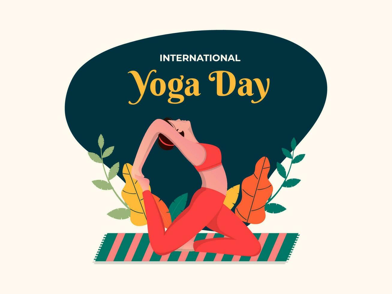 abstract wijnoogst stijl poster of banier ontwerp voor Internationale yoga dag viering. vector